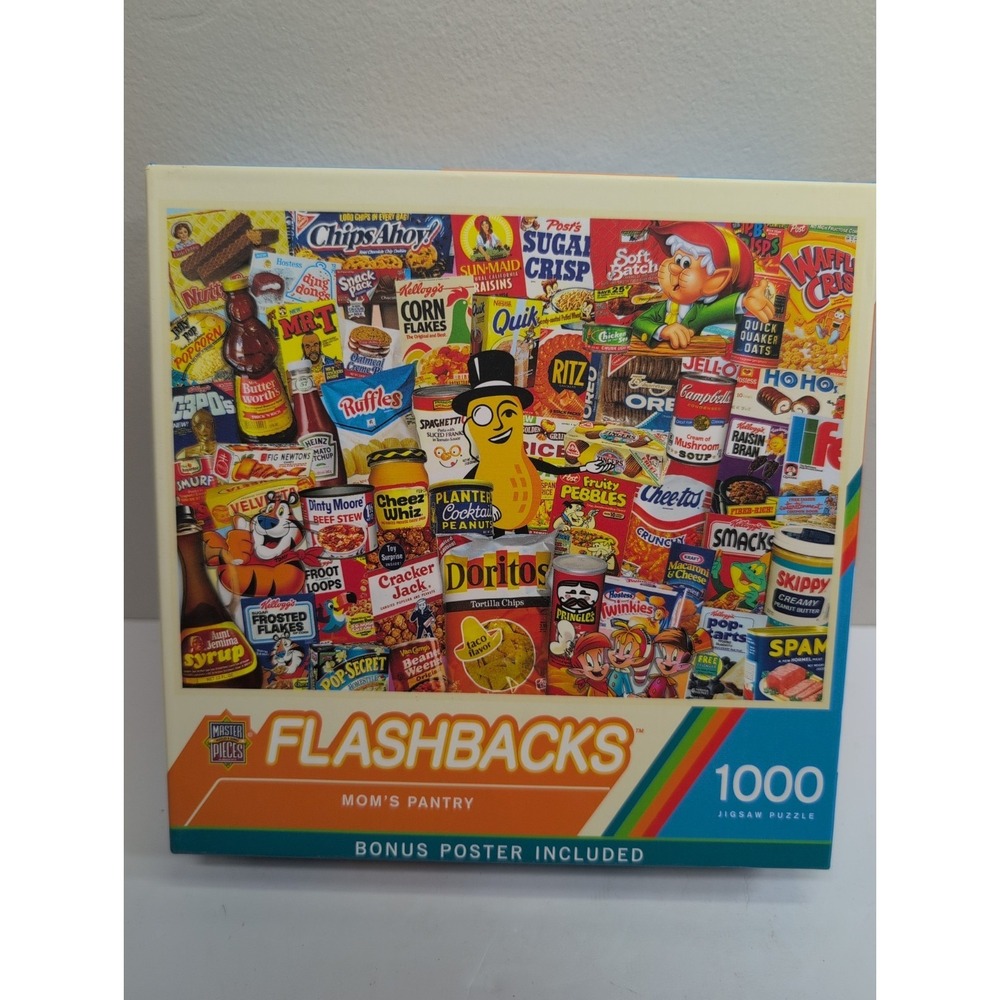 MasterPieces Flashbacks Mom's Pantry Food Brand Collage 1000 Pc Puzzle COMPLETE
